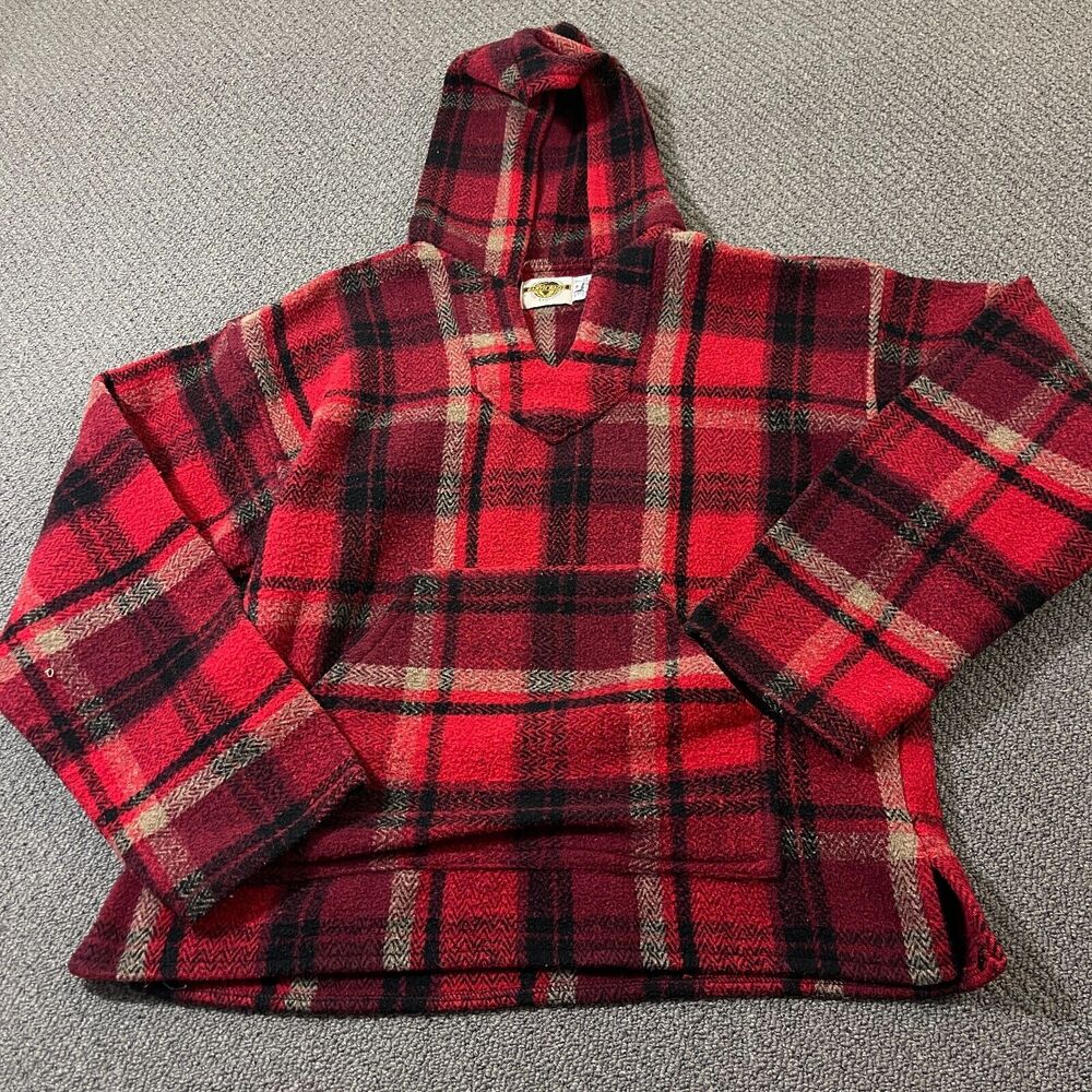 Earth Ragz Hoodie Mens Size Medium M Hippie Poncho Jacket Holiday Long Sleeve